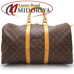 Louis Vuitton Monogram Keepall Boston Bag brown